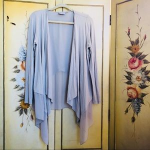 Joan Rivers Jersey Knit Chiffon Draped Cardigan M